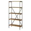 Vintage Golden Pine 5 Shelf Etagere Bookcase W244
