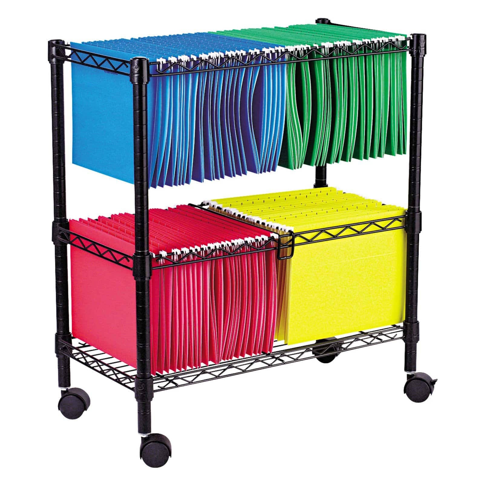 Black Rolling File Cart W9187