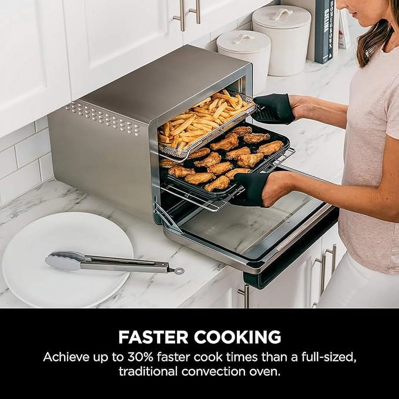 10-in-1 Air Fry Digital Toaster Oven Stainless Steel D52216