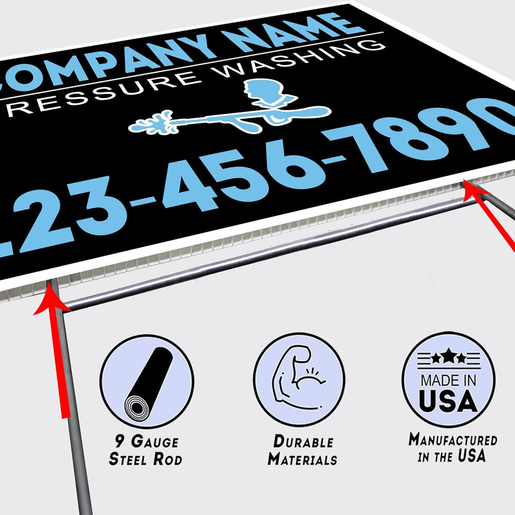 Plastic 18x12" Double-Sided Waterproof Signs, Pack of 2 I2964