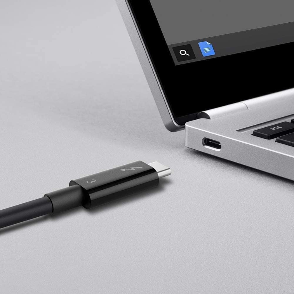 Black USB-C to USB-C Thunderbolt 3 Cable, 2.6ft Y4986
