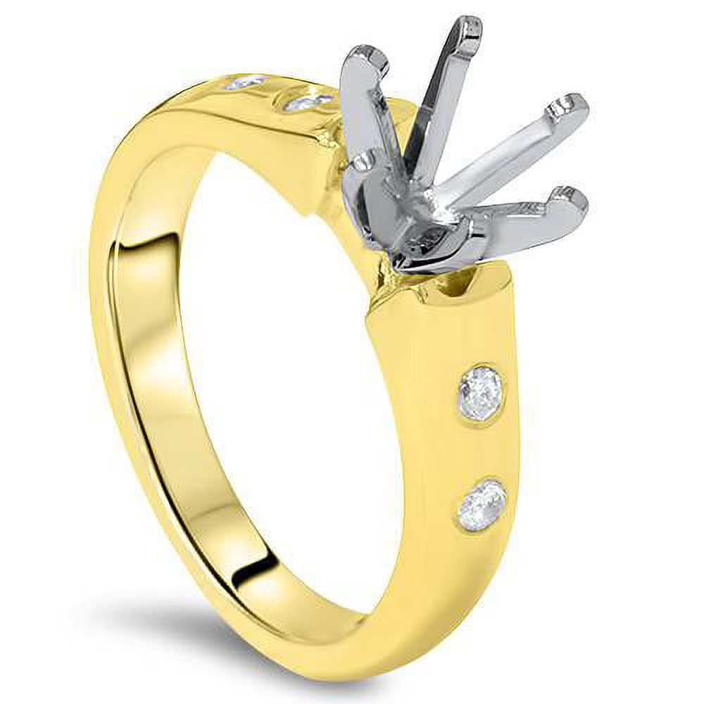 Diamond Semi Mount Cathedral Engagement Ring 14K Setting P629