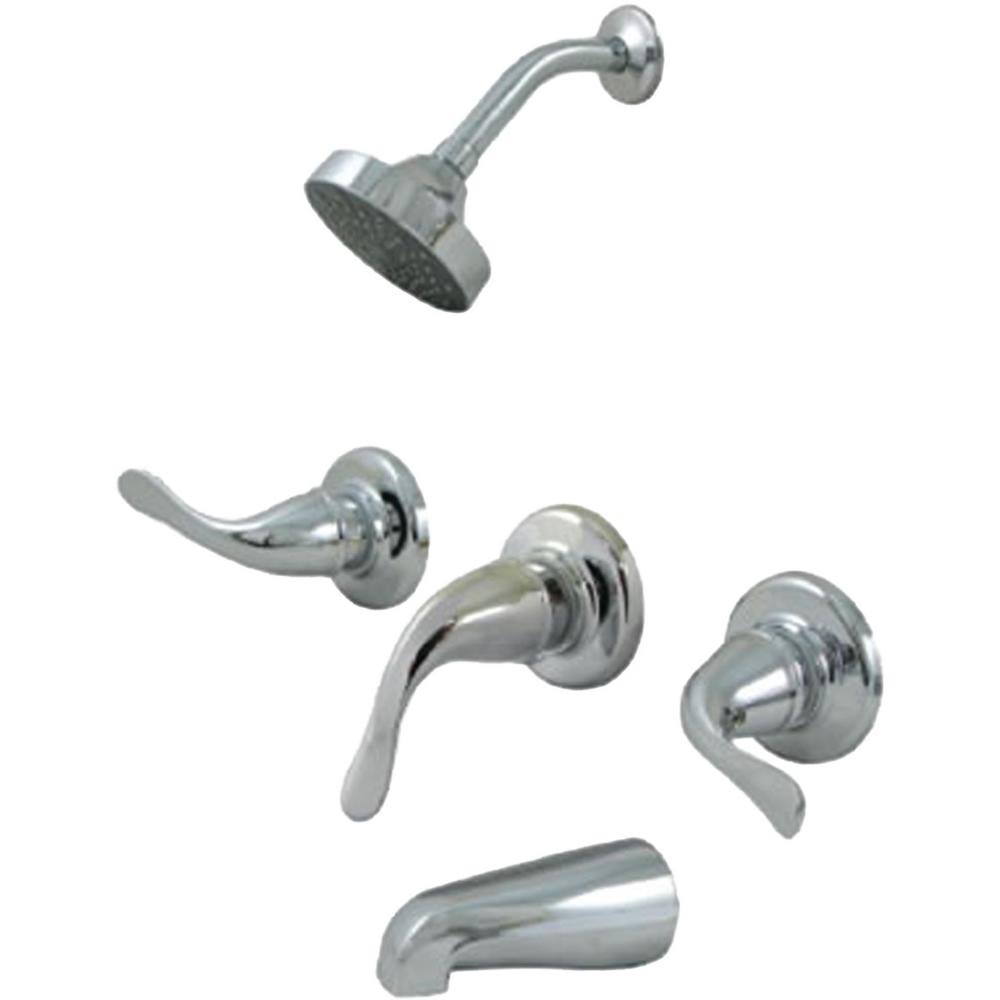 3-Handle Tub and Shower Faucet Trim Kit in Polished Chrome F783926