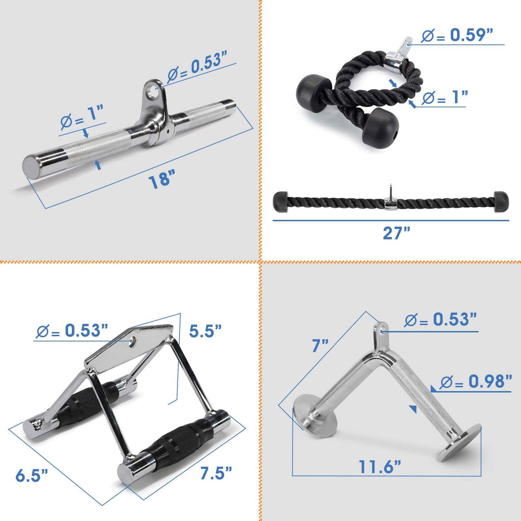 Double D Row Handle Cable Attachment, Tricep Pulldown Rope K45526