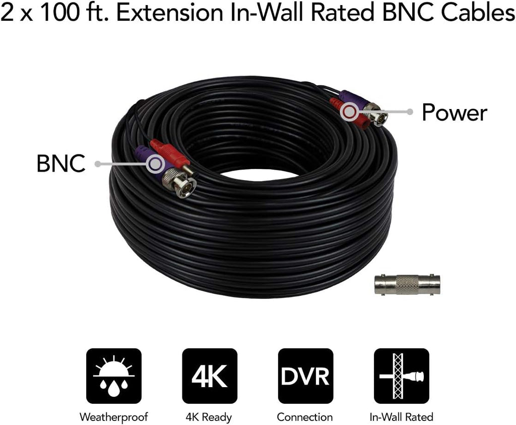 100 ft. in-Wall Rated Video/Power Camera Extension Cable with Extension Adapter (2-Pack) B165