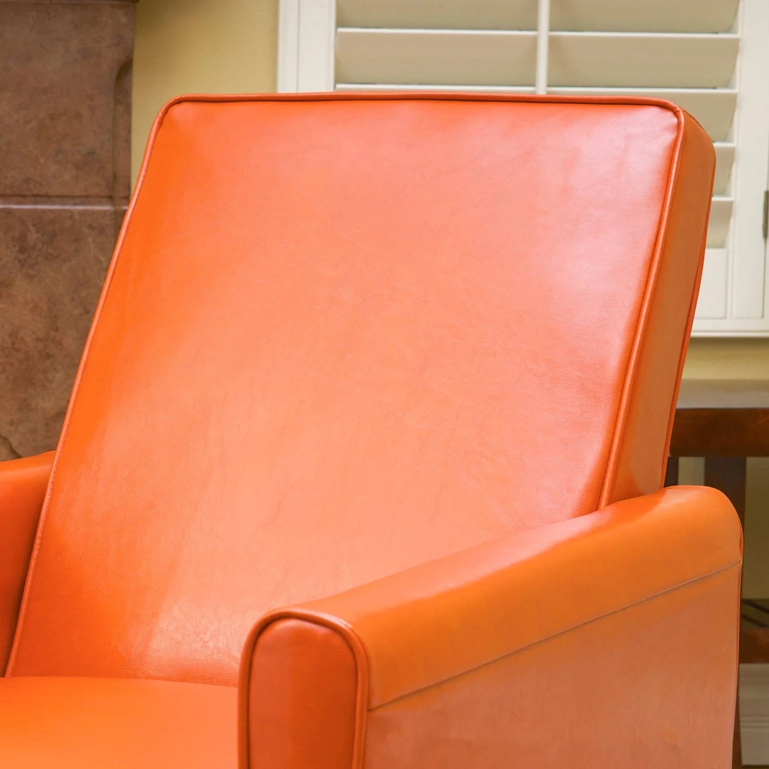 Orange Bonded Leather Push Back Recliner I389