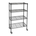 Wire Cart, 4 Shelf, L48 x W18 x H67 in. E98579