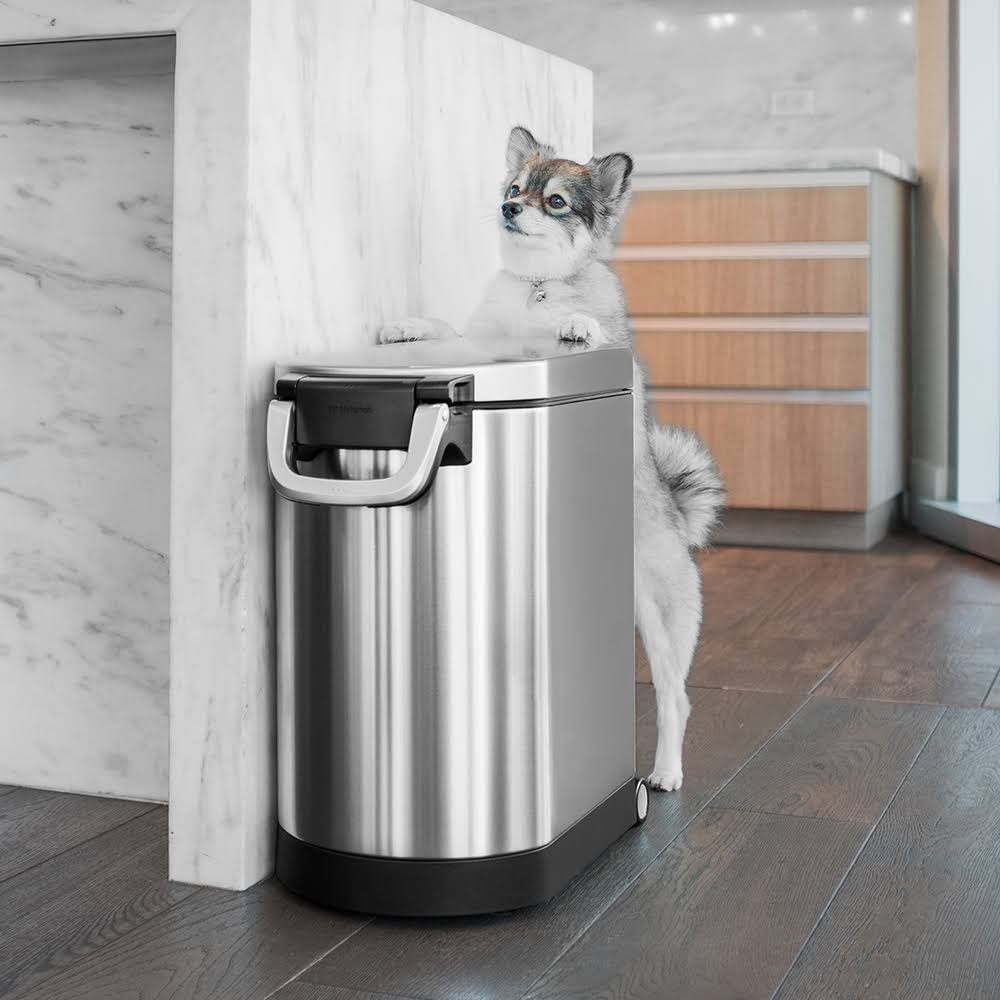 Brushed Stainless Steel Pet Food Storage Can B971151