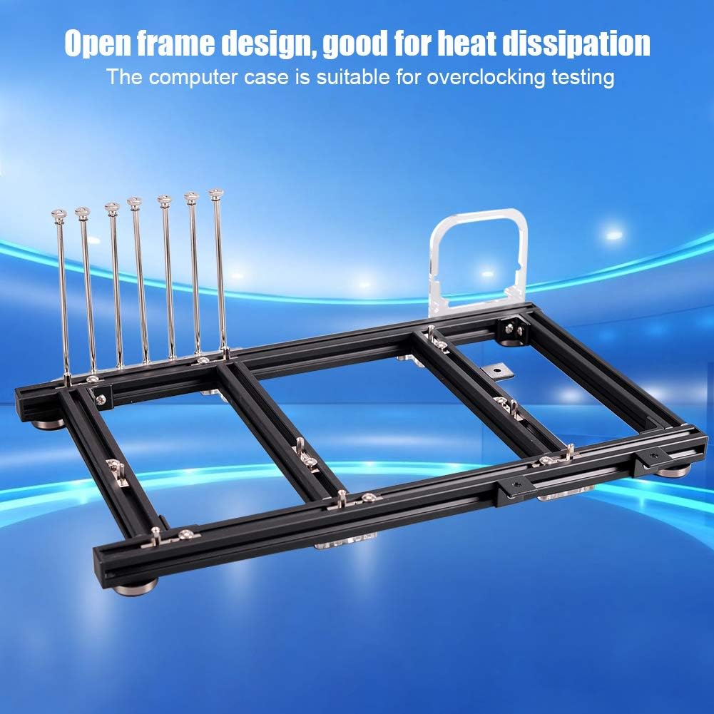 Black Open Frame Aluminum Alloy ATX Computer Case R4506