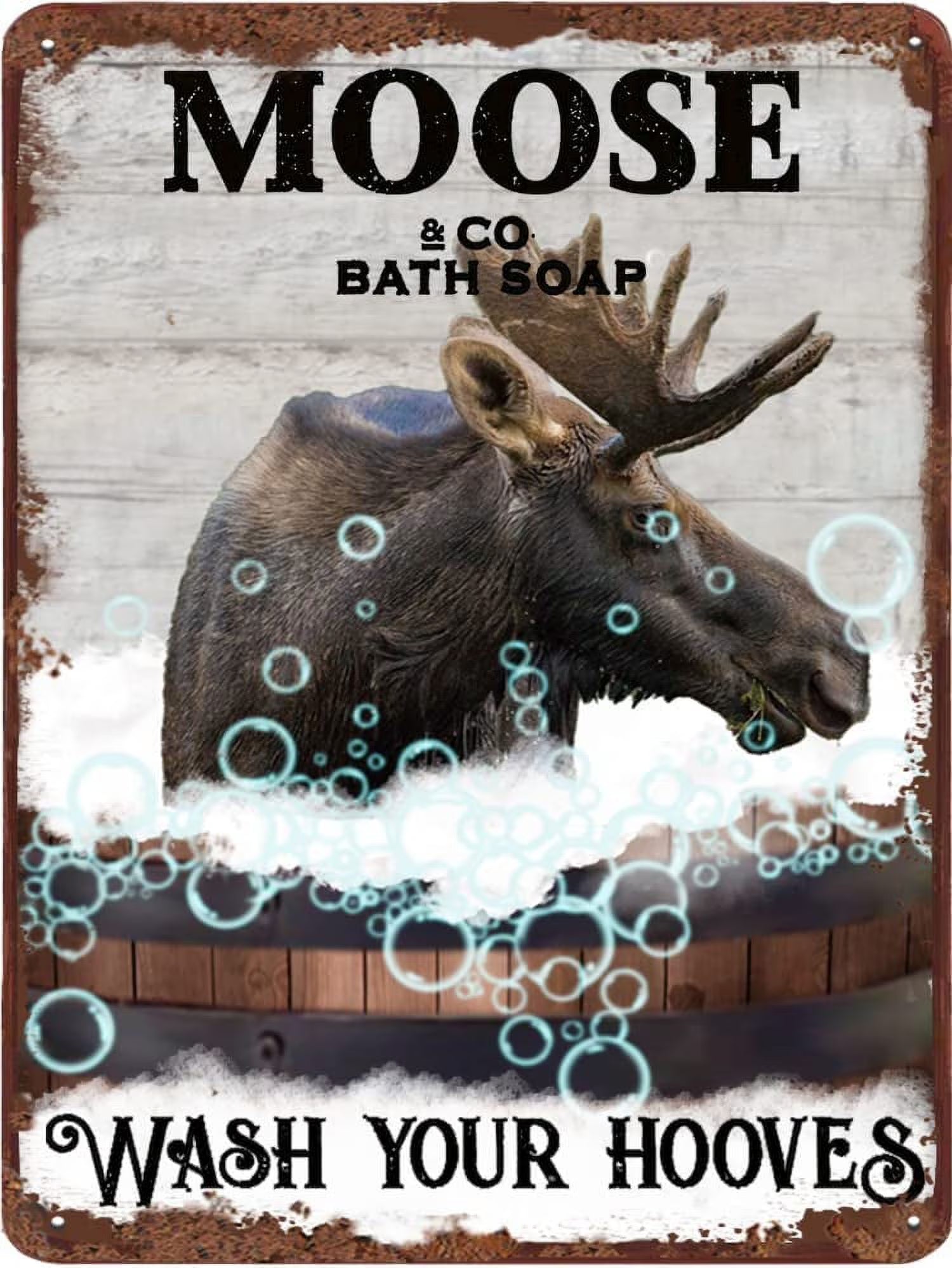 Moose Bath Soap Vintage Tin Sign 12x8 Inch J44462