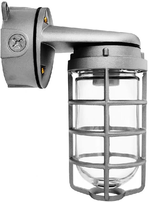 Vaporproof Wall Bracket with Glass Globe and Cast Guard O1048