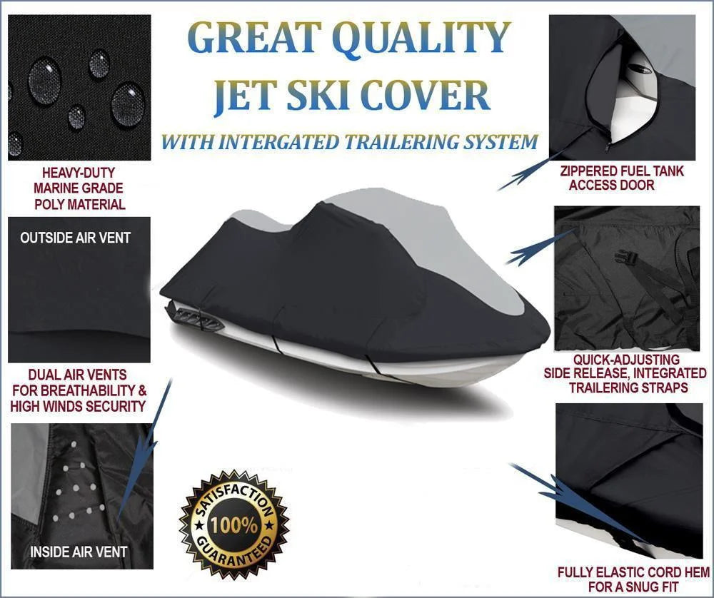 Black/Grey Trailerable PWC JetSki Cover N962