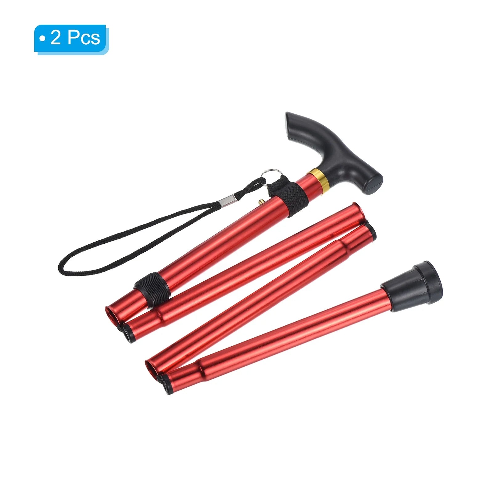 Red Aluminum Alloy Trekking Poles 2 Pack J9131