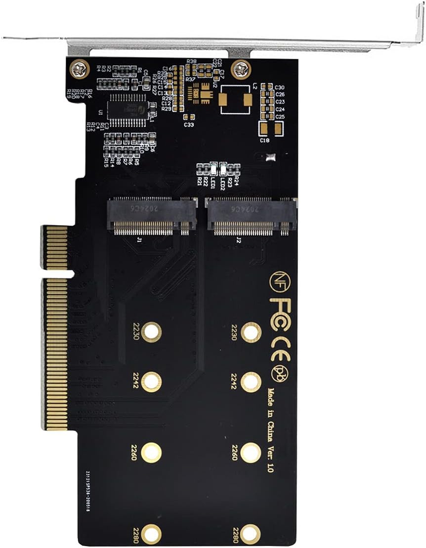 Dual M.2 NVME to PCIE Express 3.0 Gen3 Raid Card Adapter Pack of 2 I847