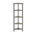4-Tier Corner Wooden Bookcase Washed Grey X919