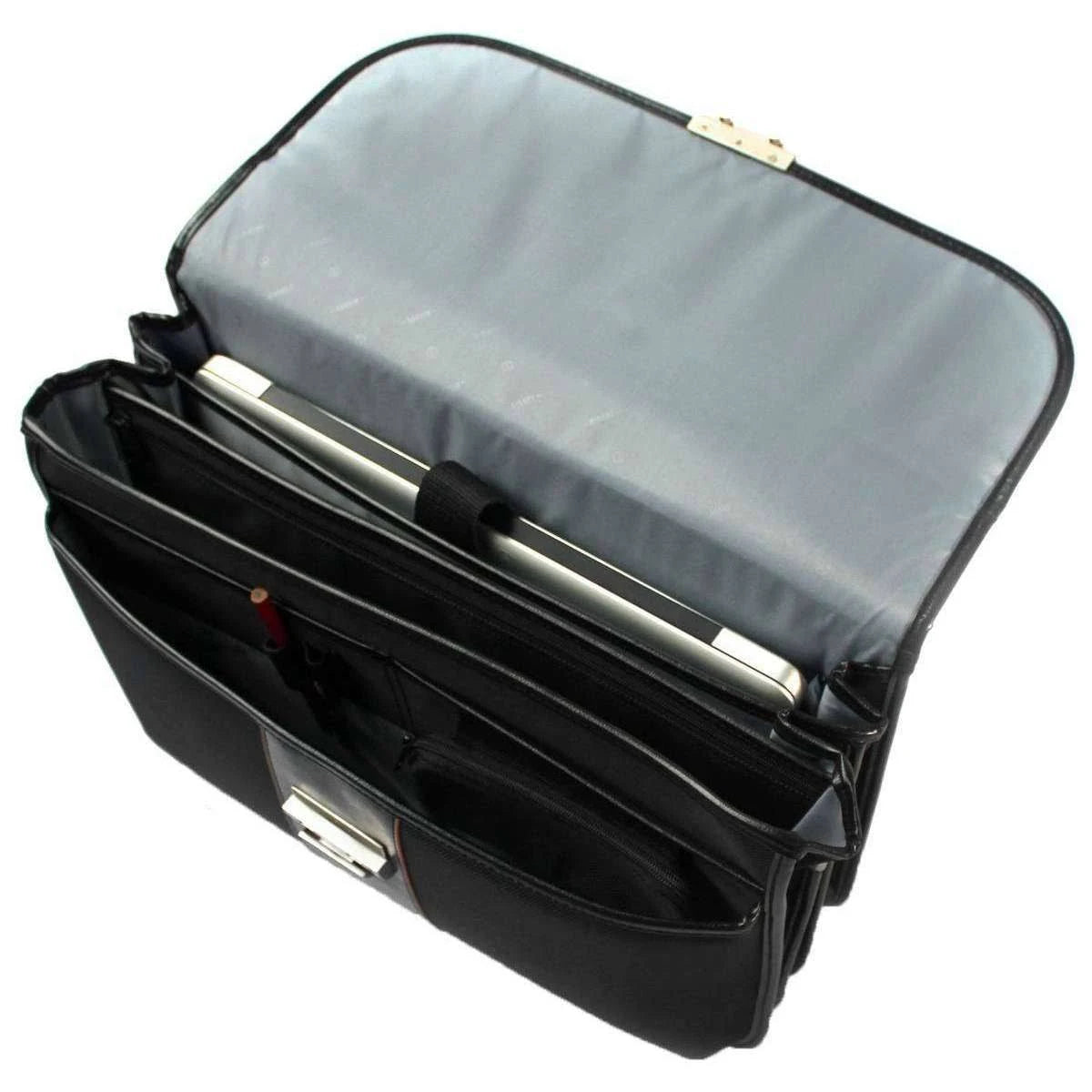 Large Flapover Briefcase - Black T54437
