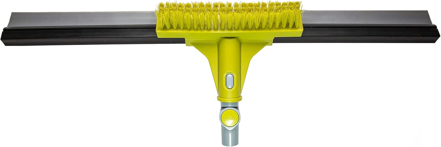 7-30 Foot Extension Pole with 24-inch Floor Squeegee and Grout Scrubbing Brush Combo, Pack of 2 B303055