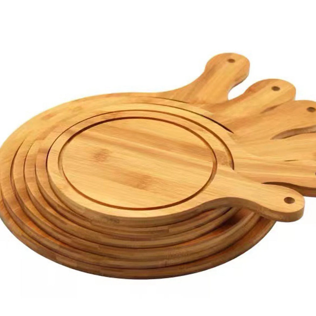 Round Bamboo Pizza Paddle Cutting Board D116