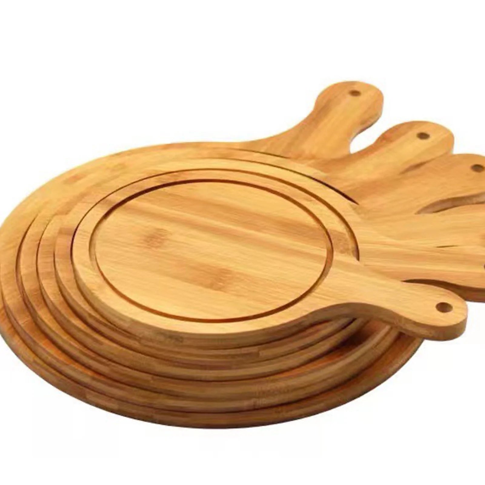 Round Bamboo Pizza Paddle Cutting Board D116