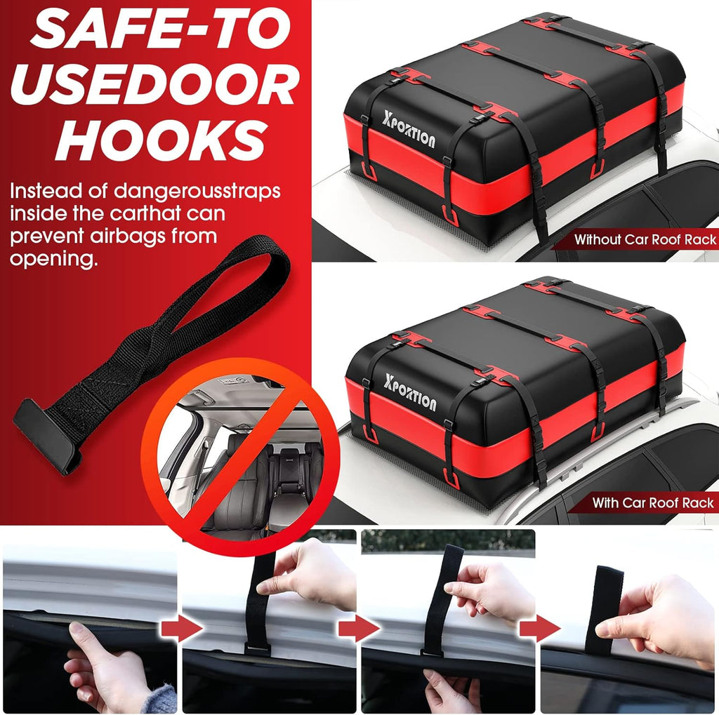 Waterproof Rooftop Cargo Carrier Bag, 21 Cubic Feet, with Non-Slip Mats and Straps Z648800