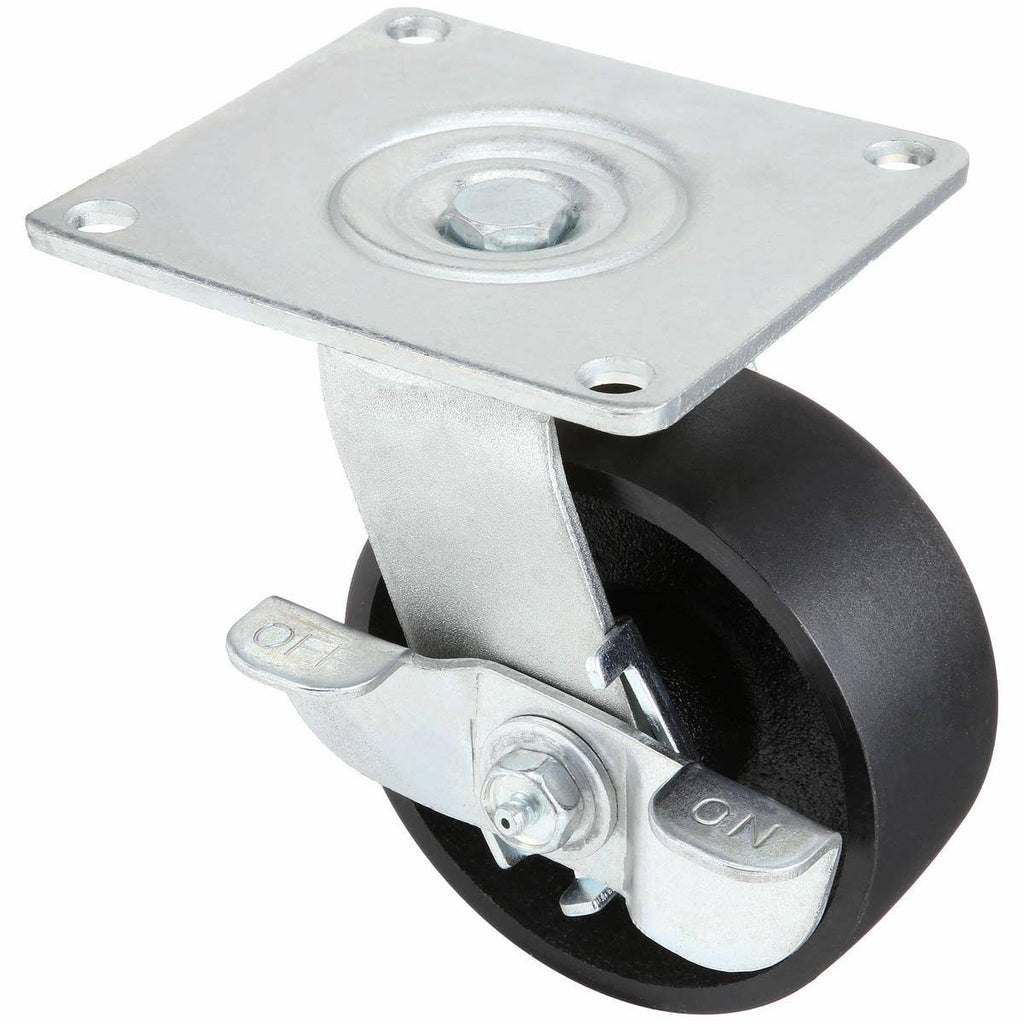 Swivel Plate Caster, Cast Iron, 5 in., 1200 lb. I98031