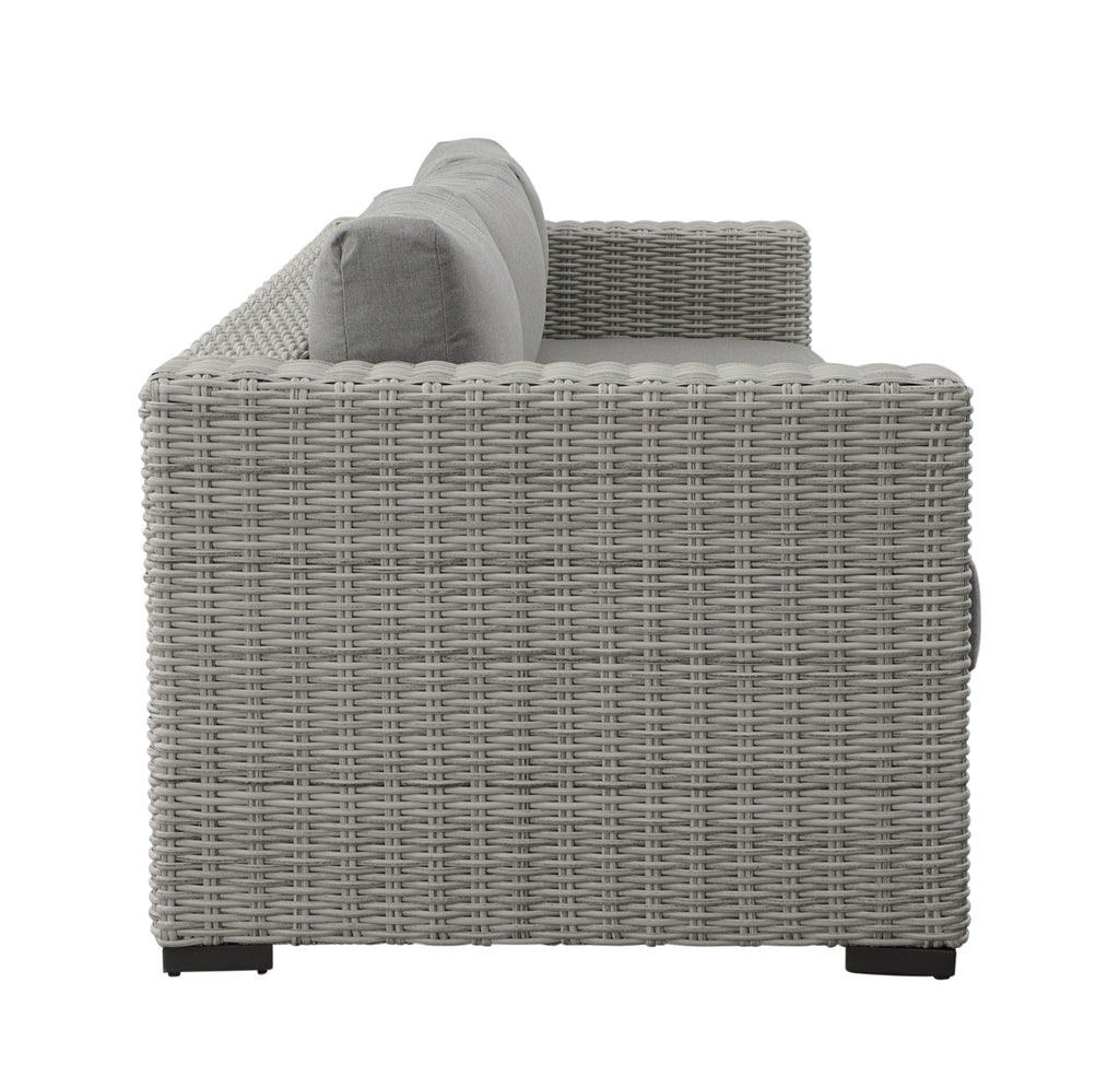 HDPE Resin Wicker Outdoor Sofa with Solution-Dyed Acrylic Covers R877