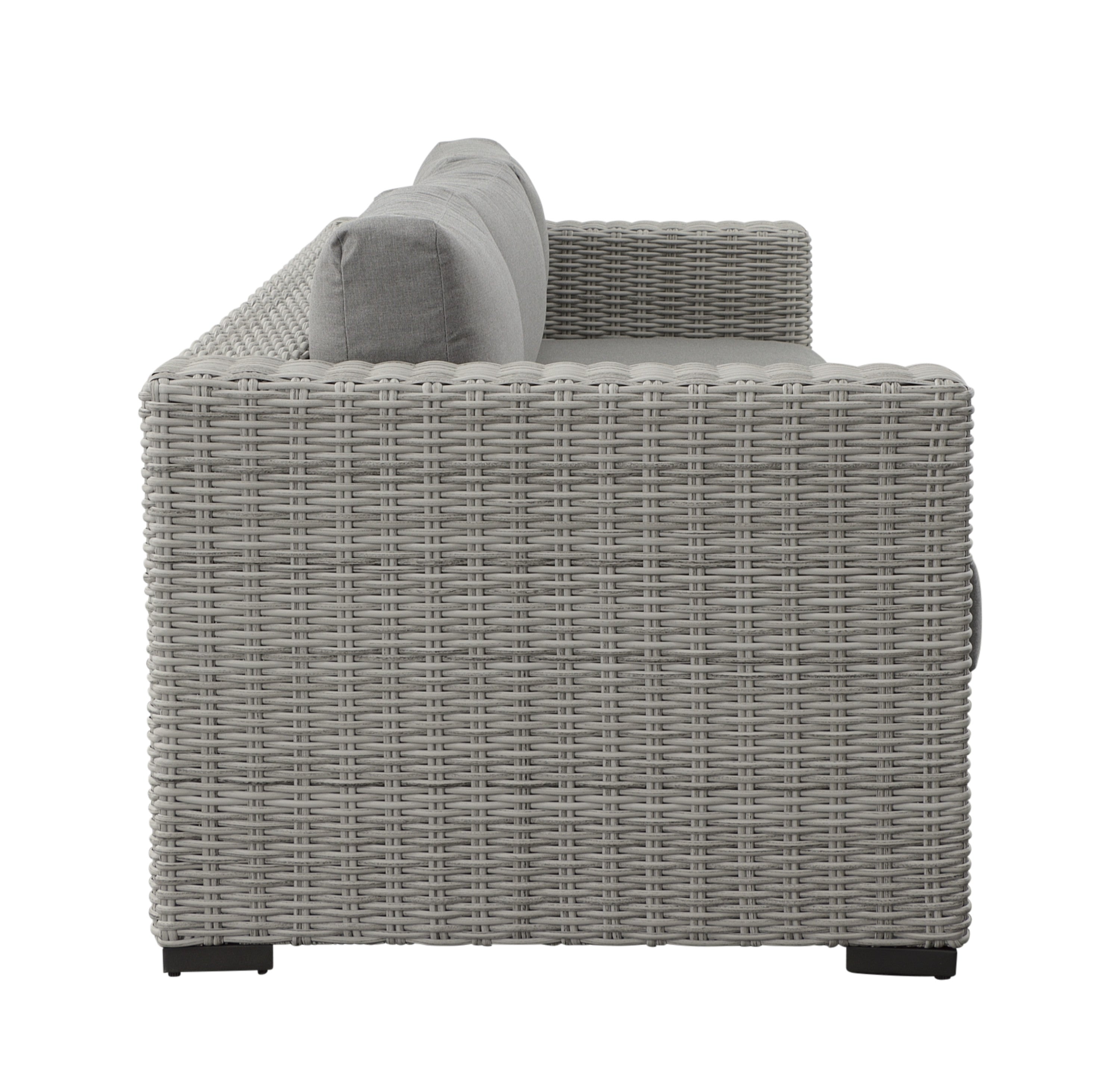 HDPE Resin Wicker Outdoor Sofa with Solution-Dyed Acrylic Covers R877