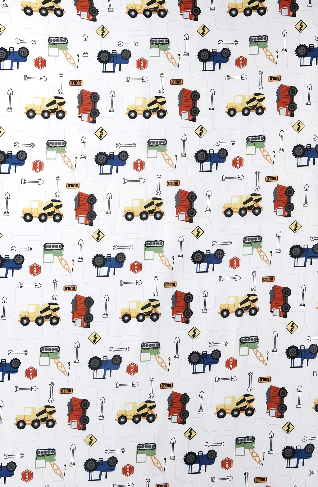 4 Pieces Construction Trucks Bedding Sets with Bedspread Fitted Sheet Flat Sheet Pillow Case D387