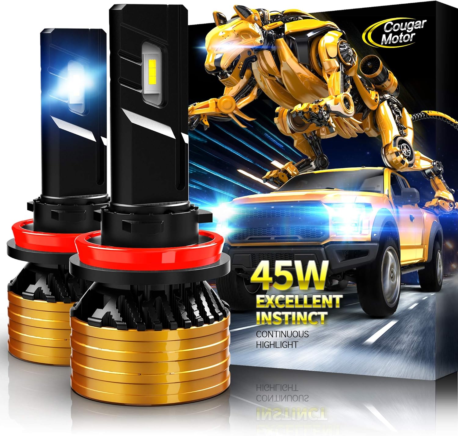 H11 LED Bulb 6500K Cool White All-in-One Conversion Kit Pack of 2 M258