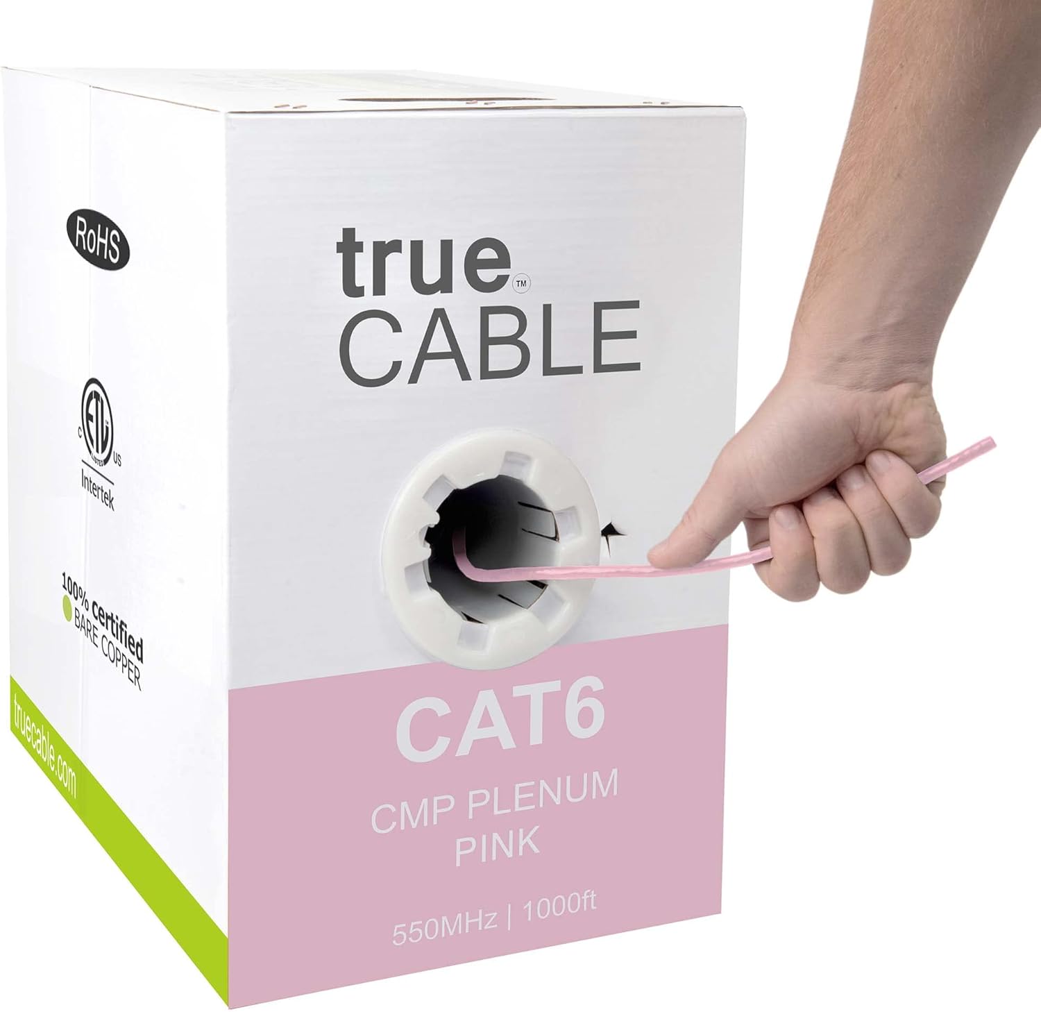 1000ft Black 23AWG 4 Pair Solid Bare Copper Bulk Ethernet Cable C9005