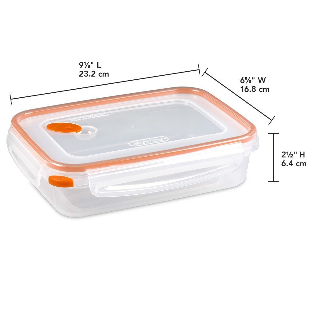 5.8 Cup Rectangle Plastic Food Storage Container, 6-Pack N178