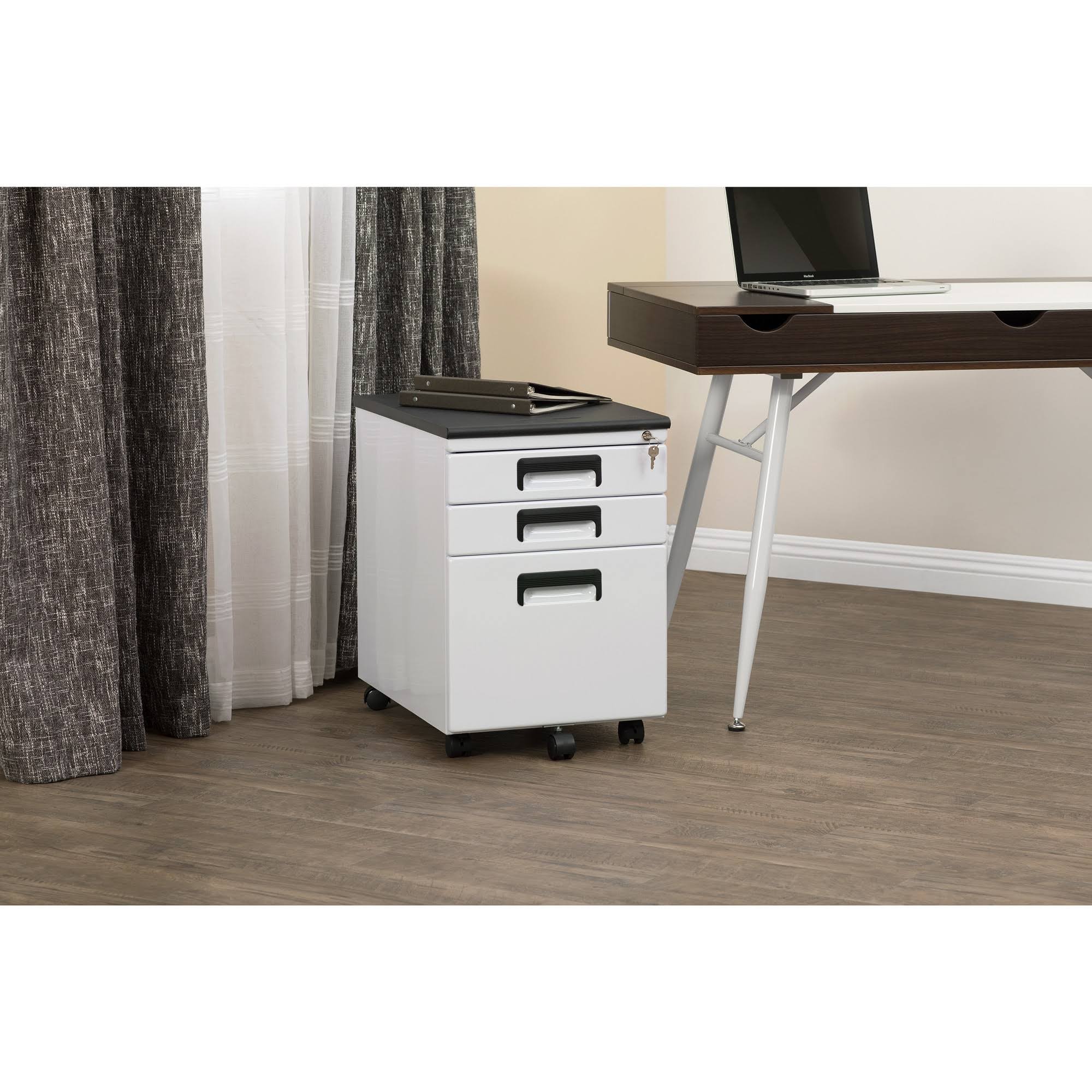 3 Drawer Metal Rolling File Cabinet with Locking Drawers B667