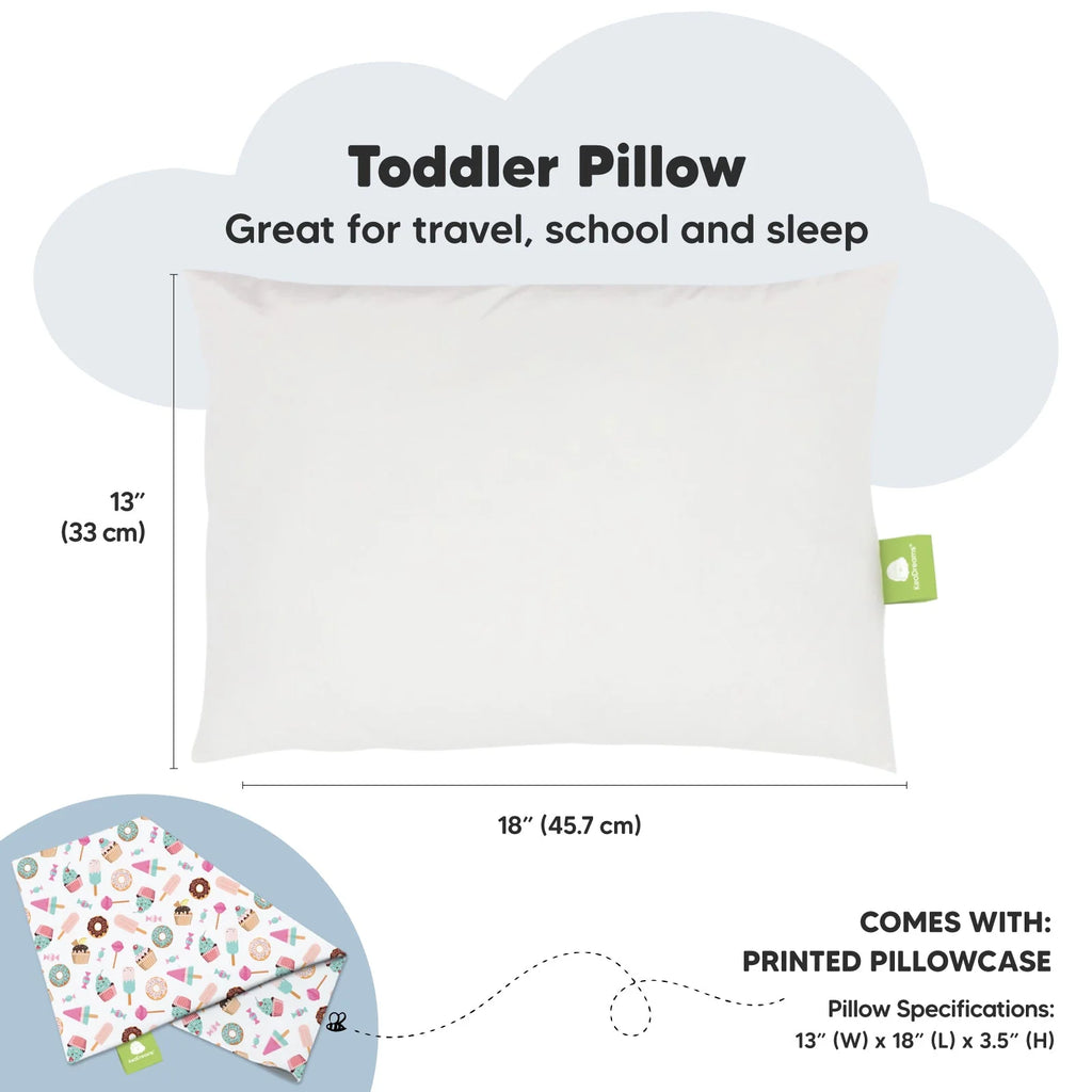 Toddler Pillow with Pillowcase, 13X18 Kids Travel Pillows Q6545