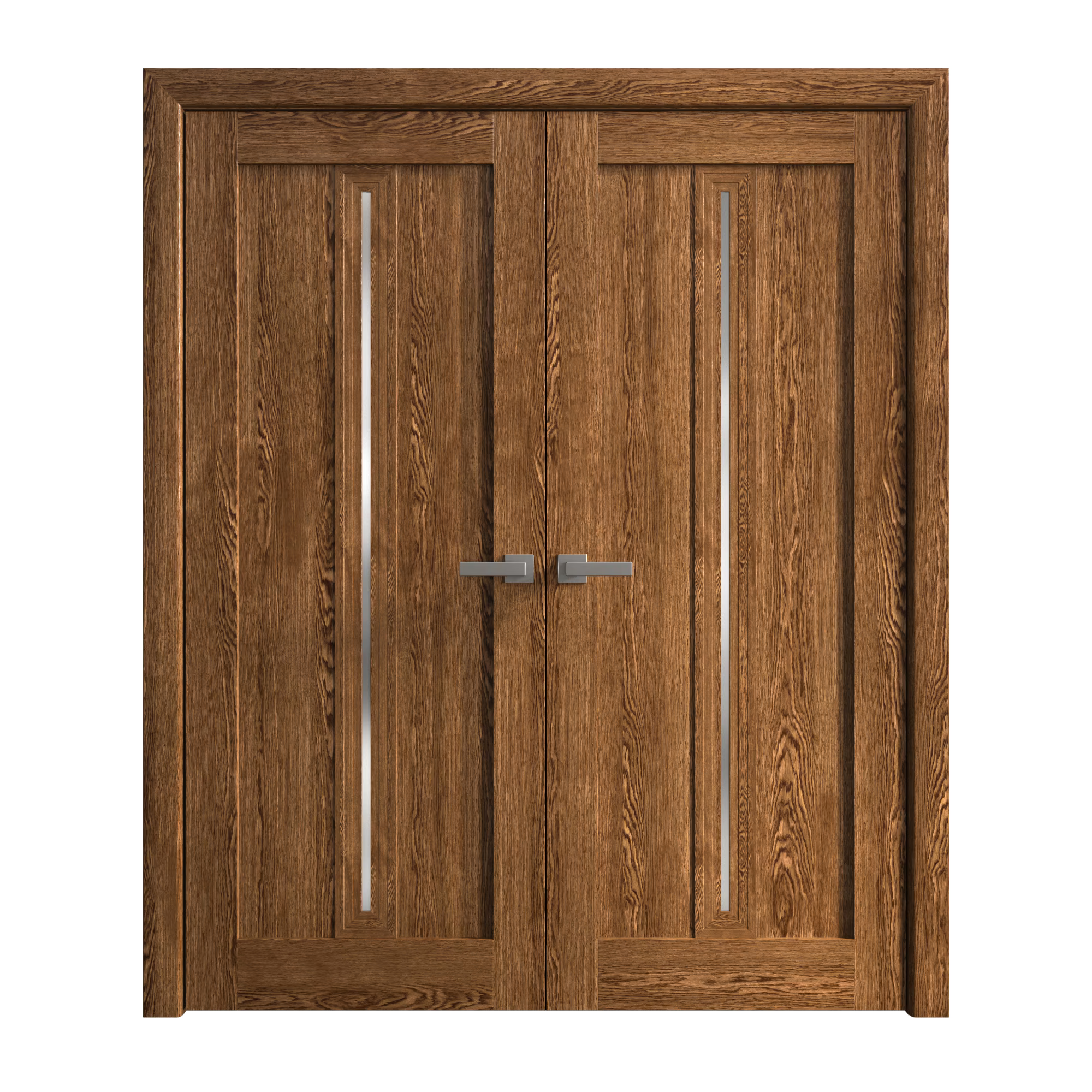 Solid French Double Doors 48 x 84 inches Wood Interior V4032