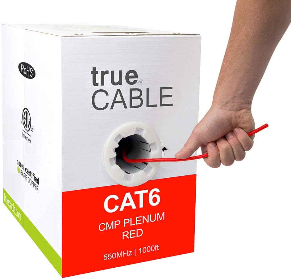 1000ft Black 23AWG 4 Pair Solid Bare Copper Bulk Ethernet Cable C9005