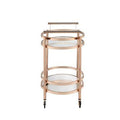 Rose Gold Clear Glass Serving Cart R356304