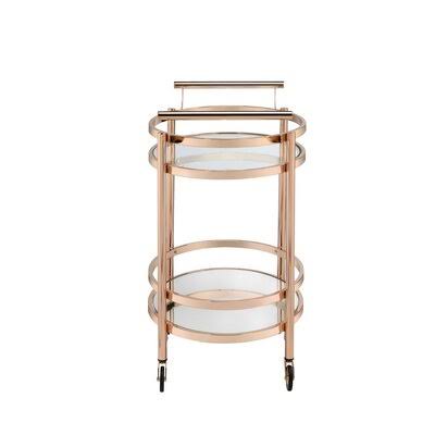 Rose Gold Clear Glass Serving Cart R356304