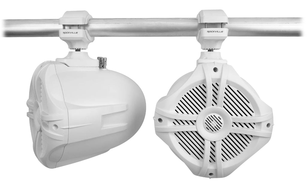 White 6.5" Marine Wakeboard Tower Speakers with Amplifier Q359