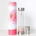 Crystal Tea Infuser Flask with Rose Quartz Crystals and Tea Strainer S2824
