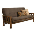 Rustic Walnut Finish Suede Gray Mattress L47683