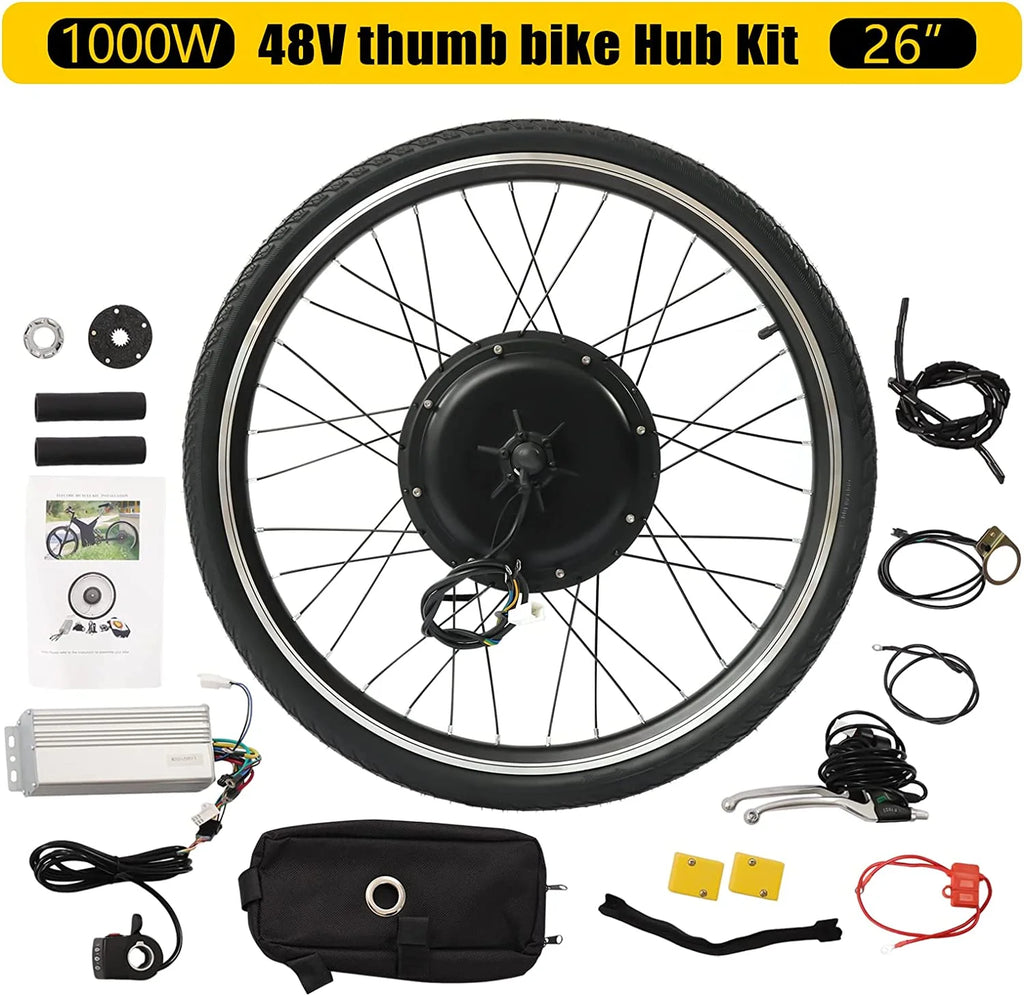 26" 48 Volt 1000 Watts Electric Bike Hub Motor Conversion Kit U2017
