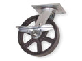 Swivel Plate Caster, Cast Iron, 5 in., 1200 lb. I98031