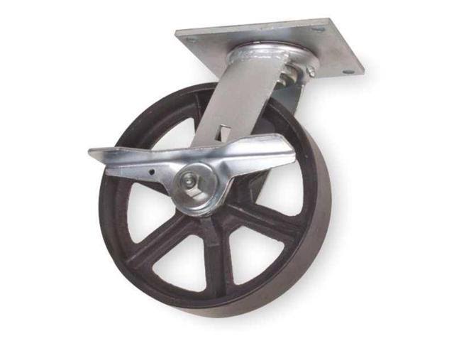 Swivel Plate Caster, Cast Iron, 5 in., 1200 lb. I98031