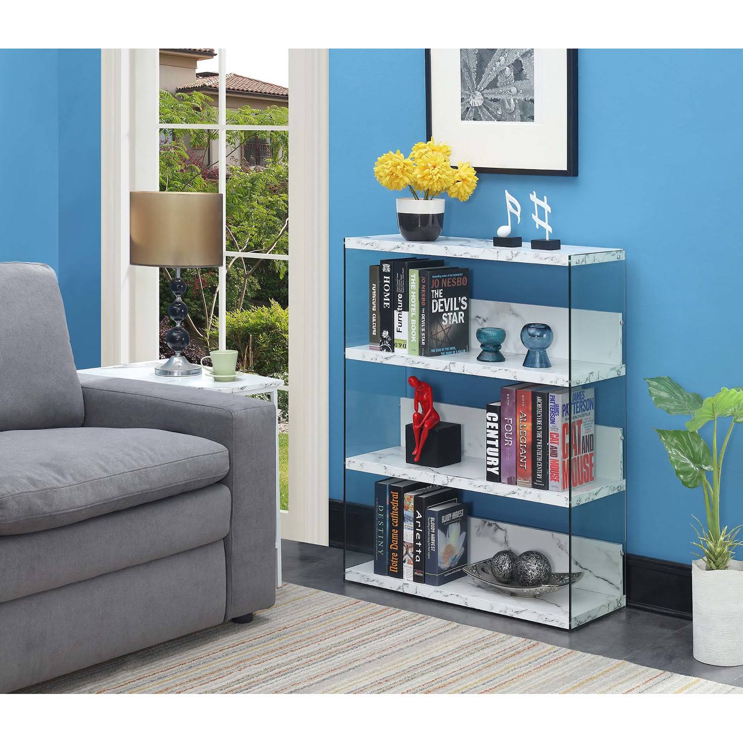 White 4 Tier Bookcase U2483
