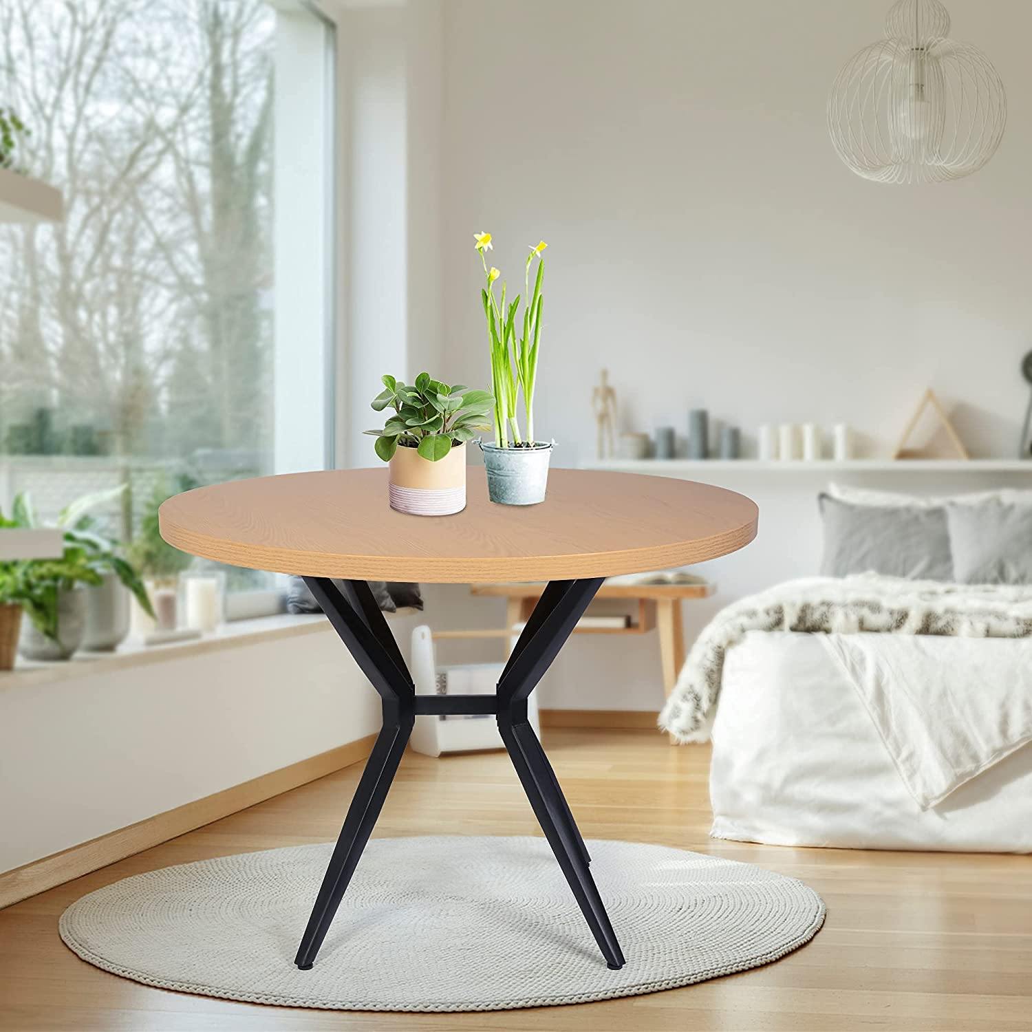 36 Round Dining Table with Solid Metal Legs O6295