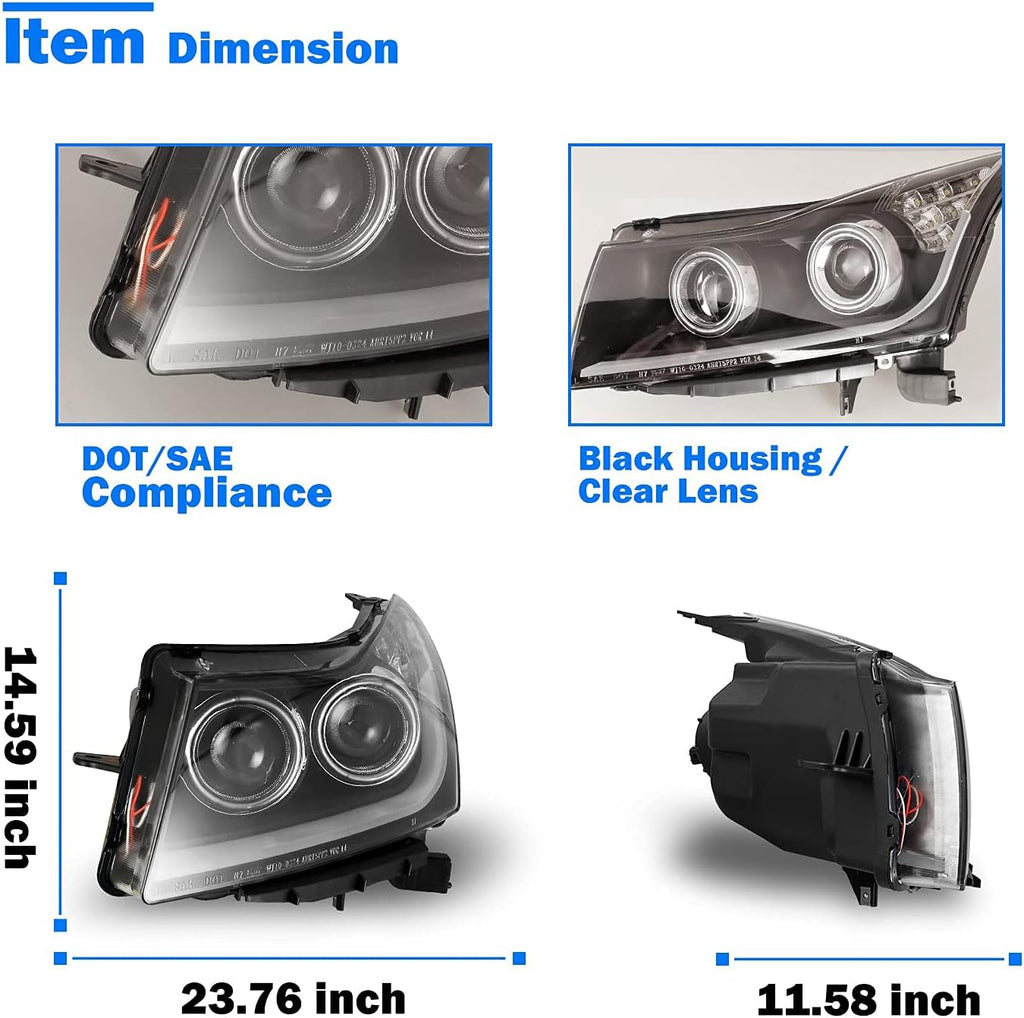 Headlight Assembly with LED Daytime Running Lights Projector M960140