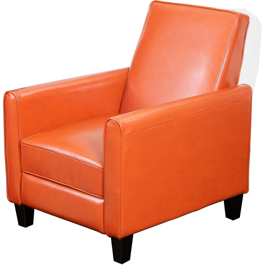 Orange Bonded Leather Push Back Recliner I389