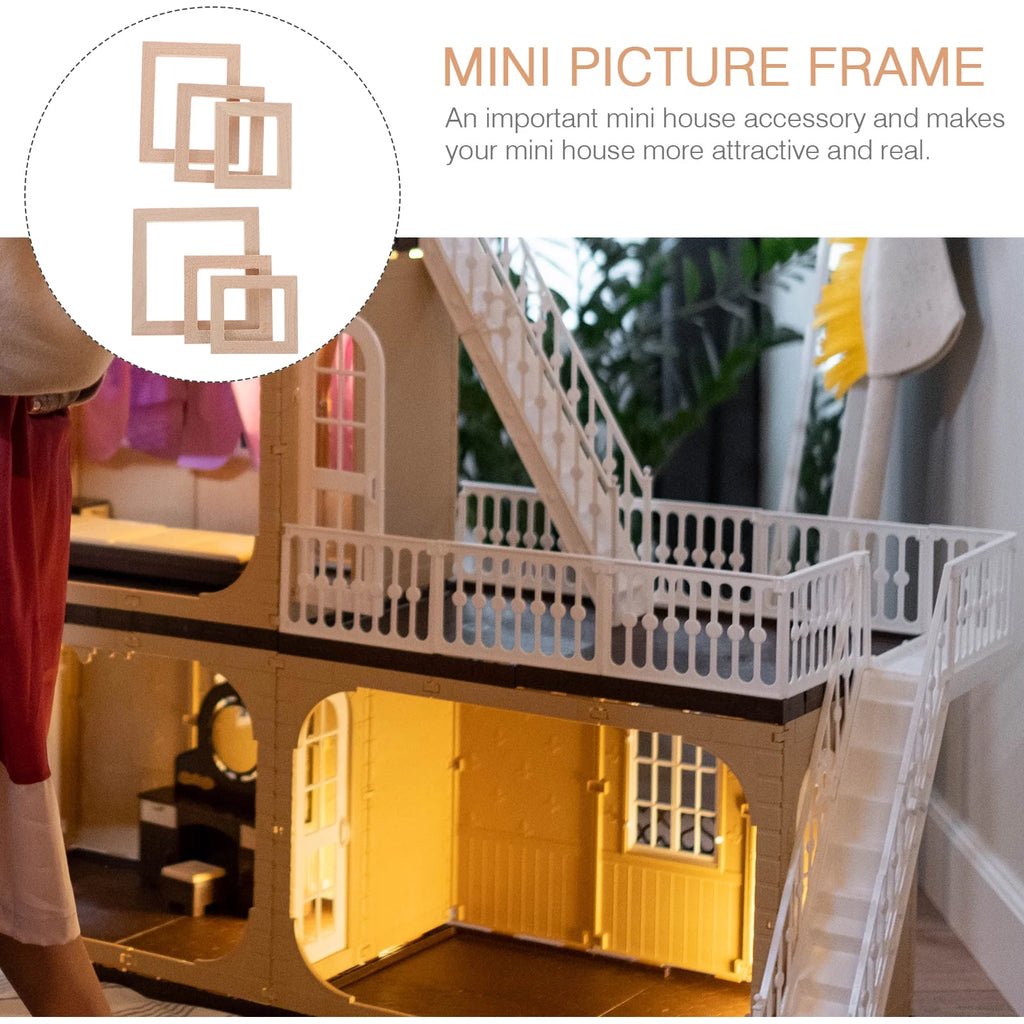 10 Pcs Solid Wood Doll House Miniature Kit X184996