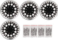 4Pcs 1.9 Inch Beadlock Wheel Rim Hub Accessory for RC Crawler Car (Black Red) I78015