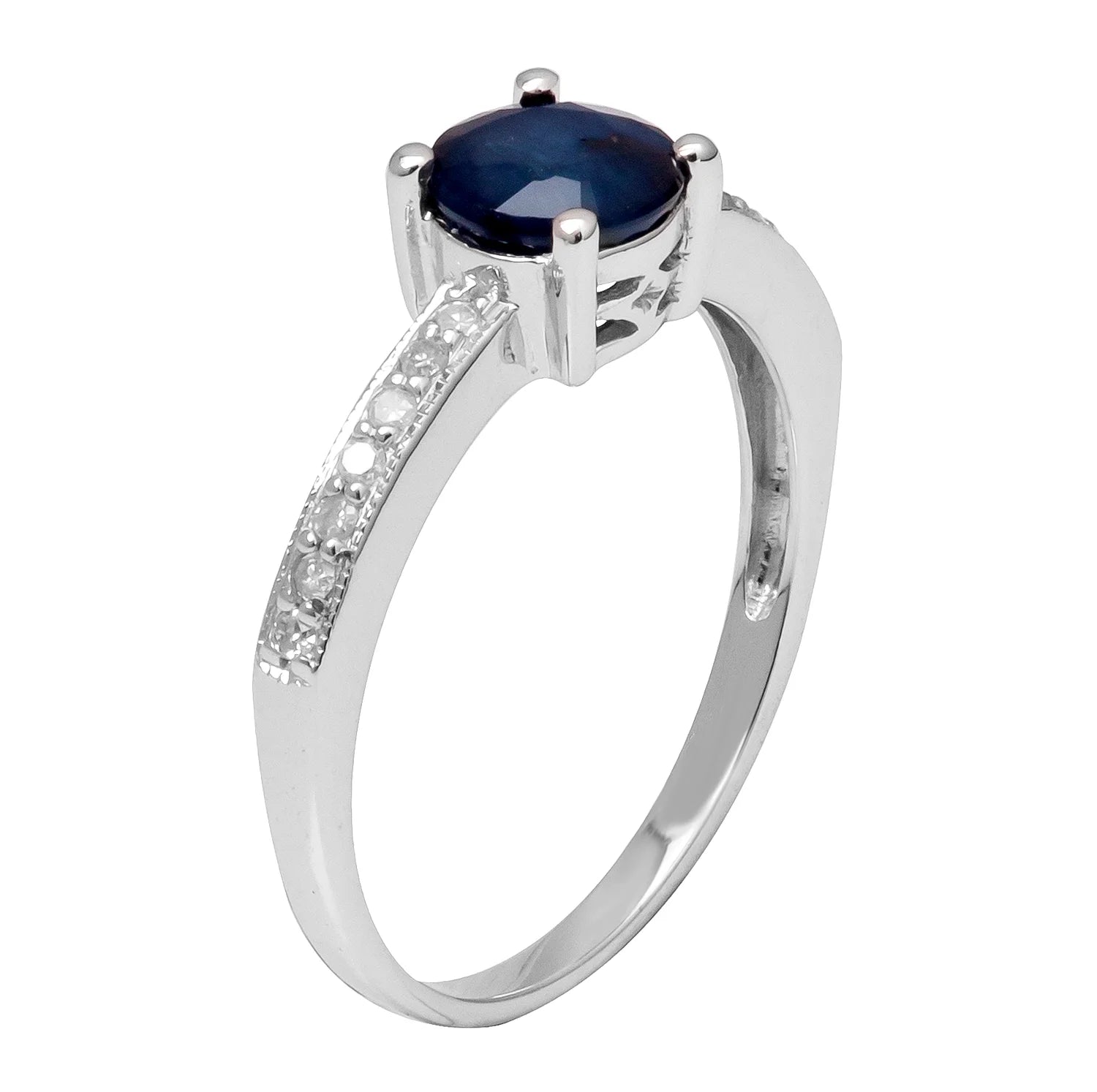 10k White Gold Sapphire and Diamond Ring V603049